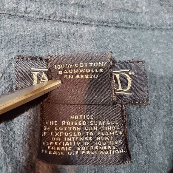 Lands' End Shirt Mens Large Blue Wool Regular Flap Chest Pockets Button Down - Picture 5 of 9